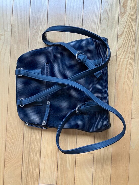 Urban oxide black rubber textured backpack main image 4